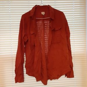 Orange button up